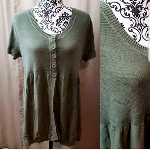 Button down short sleeve sweater